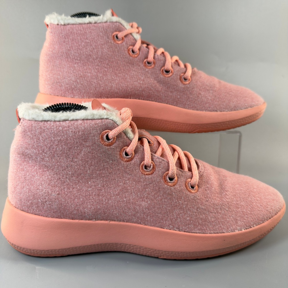 Allbirds Wool Runner Up Mizzle Fluff Women 9 Peach Pink Comfort Sneaker Boot Mid